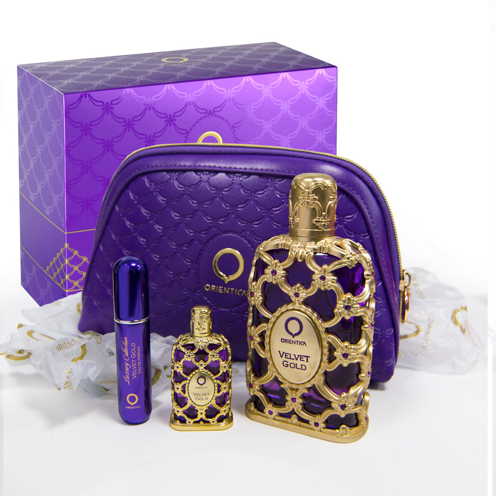 Luxury Collection Velvet Gold Pouch Gift Set